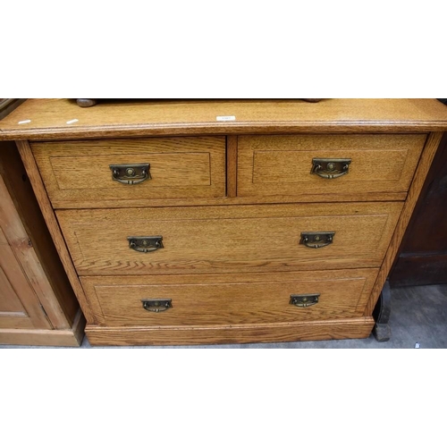 3307 - Edwardian Oak Two over Two Chest of Drawers.