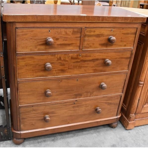 3310 - Victorian Mahogany Two Over Three Drawer Chest