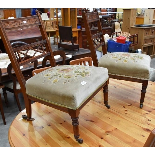 3313 - Pair of Victorian Mahogany Nursing Chairs - As Found