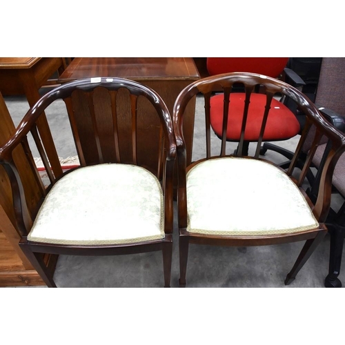 3320 - Pair of Edwardian Mahogany Tub Chairs