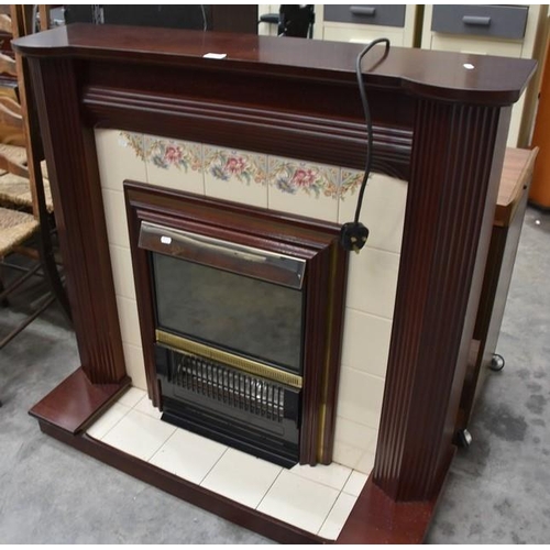 3325 - Electric Fire and Mahogany Surround