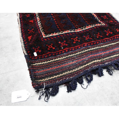 3099 - Antique Rug Saddle Bag - approx 60 x 107cm.