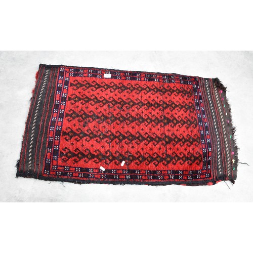 3005 - Two Antique Rug Saddle Bags- 108 x 60cm & 102 x 60cm.