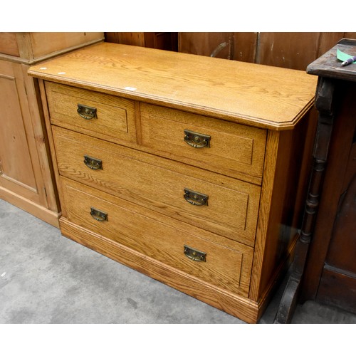 3307 - Edwardian Oak Two over Two Chest of Drawers.