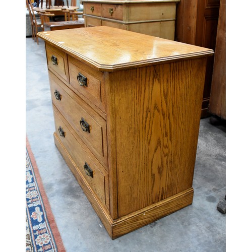 3307 - Edwardian Oak Two over Two Chest of Drawers.