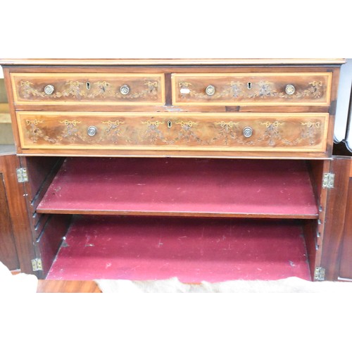 3001 - Victorian Mahogany Inlaid Bookcase on Base