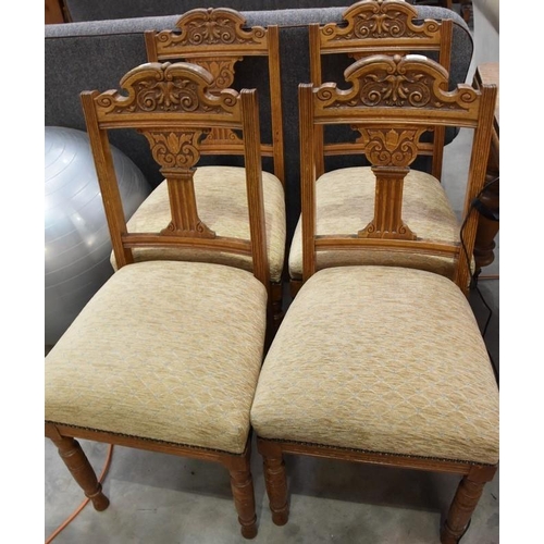 3206 - Set of Four Edwardian Oak Dining Chairs