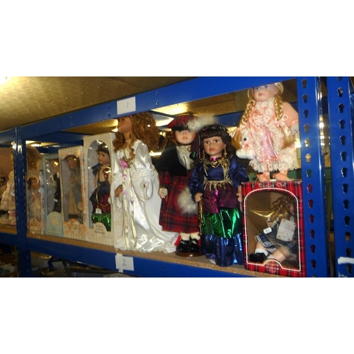 241 - 9 Porcelain Collectors Dolls