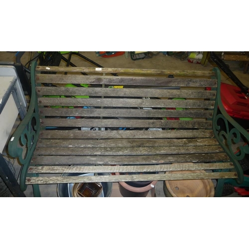 67 - Garden Bench with Metal Ends