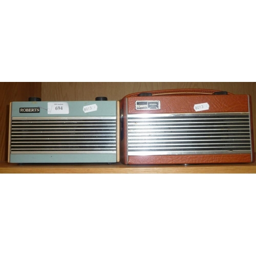 694 - Two Vintage  Roberts Radio's