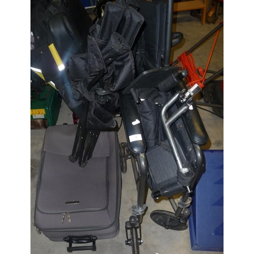 72 - Wheelchair, Camping Chair & Suitcase