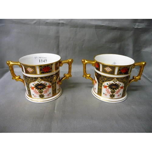 1147 - Pair of Royal Crown Derby Imari Pattern Tankards.