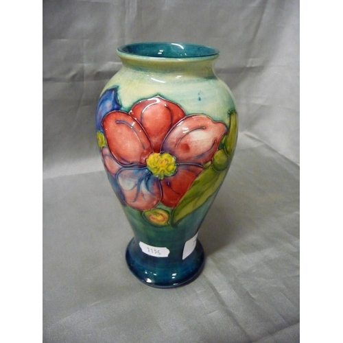 1160 - Moorcroft Pottery Vase - Clematis Pattern, approx 18cm tall.