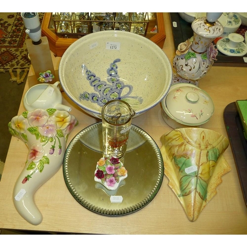 1272 - Table Lamps, Horlicks Mixer, Mirrored Plateau etc.