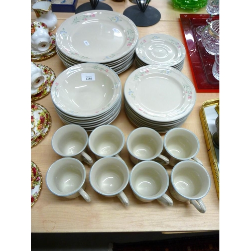 1286 - Modern Floral Decorated Dinner Set.