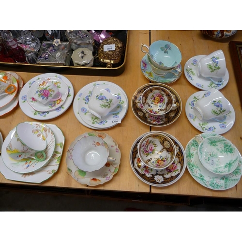 1306 - Thirteen Assorted Cups & Saucers.