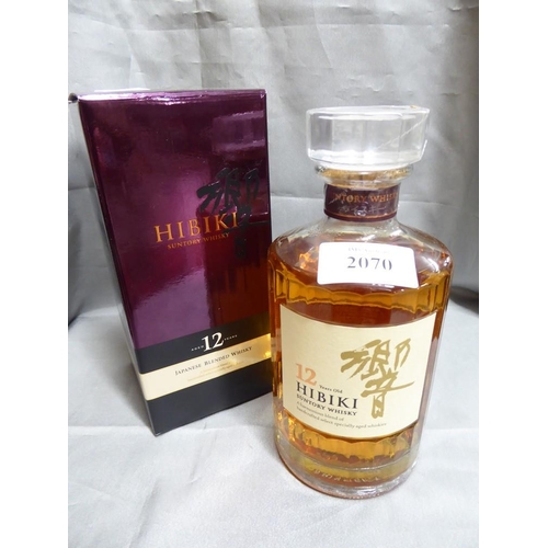 2070 - Bottle of Japanese Hibiki 12 Year Old Suntory Whisky.