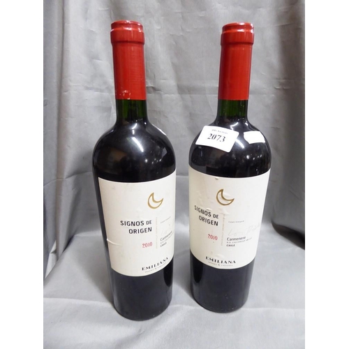 2073 - Two Bottles of Signos De Origen 2010