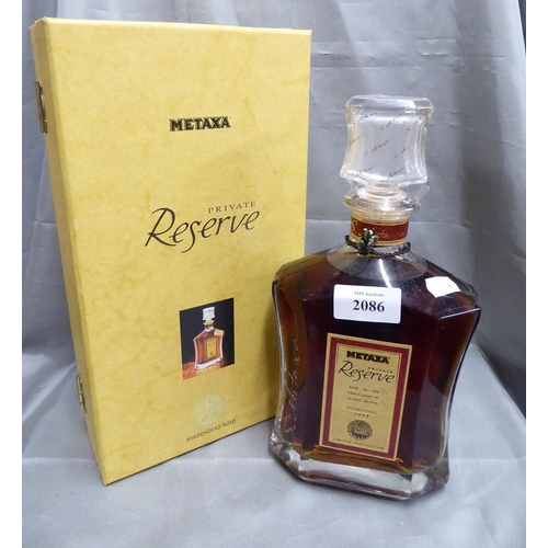 2086 - Bottle of Metaxa Private Reserve Greek Brandy.