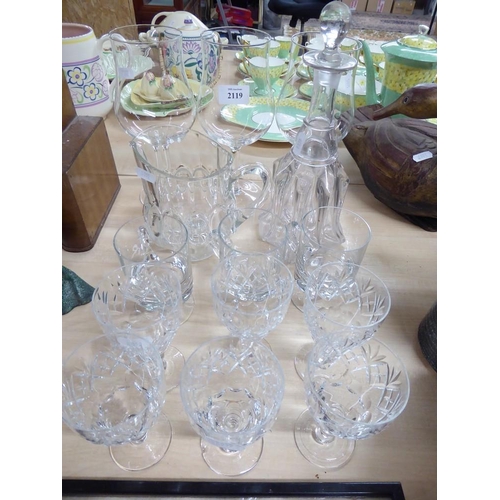 2119 - Collection of Crystal and Other Drinking Glasses, Decanter etc.