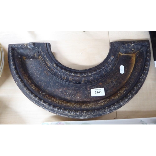 2143 - Victorian Cast Iron Crescent Shaped Dog Water Bowl 