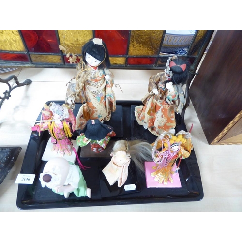 2146 - Tray Lot - Japanese Dolls & Other Figures.