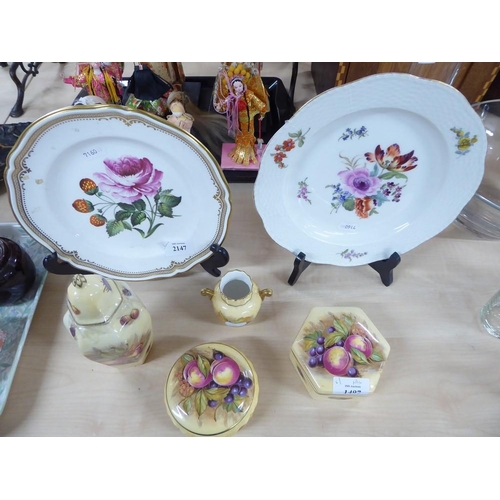 2147 - Four Aynsley Orchard Pattern Trinkets & Two Decorative Plates.