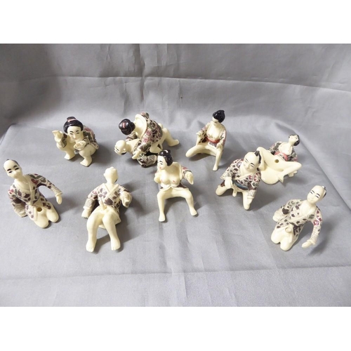 2164 - A Collection of Japanese Erotic Figures - approx 7cm tall.