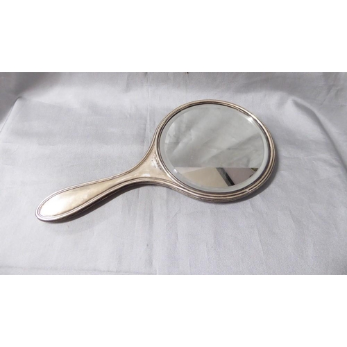 2165 - Antique Silver Tortoiseshell Hand Mirror