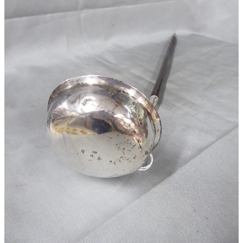 2168 - Antique Perth Provincial Silver Toddy Ladle with Whale Bone Handle, maker R Keay, approx 33cm long.