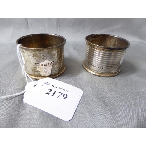 2179 - Two Silver Napkin Rings approx 1.1oz troy.