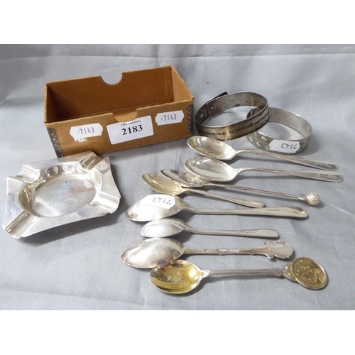 2183 - Box - Assorted Silver Items, approx 6.8oz troy.