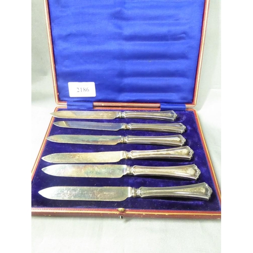 2186 - Boxed Set of Silver Handled Afternoon Tea Knives