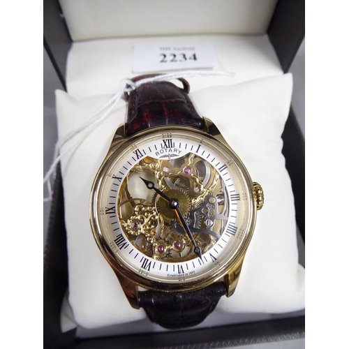 2234 - Gents Rotary Skeleton Wrist Watch