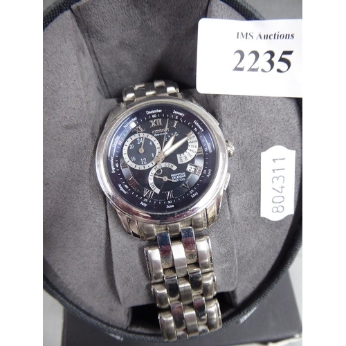 2235 - Gents Citizen Stainless Steel Eco Drive - Box & Papers.