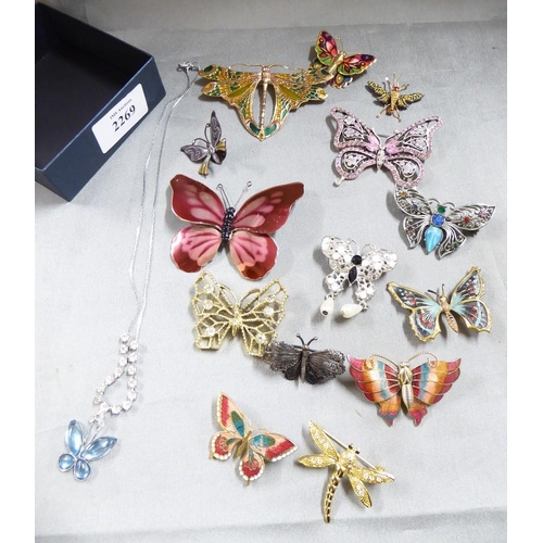 2269 - Box Assorted Butterfly Brooches.