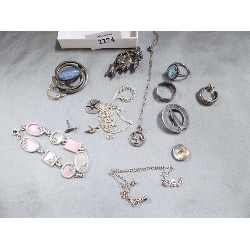 2274 - Small Box - Brooches, Dress Rings, Earrings etc.