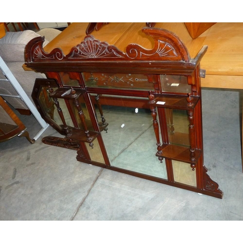 3072 - Edwardian Mahogany Over Mantle Mirror