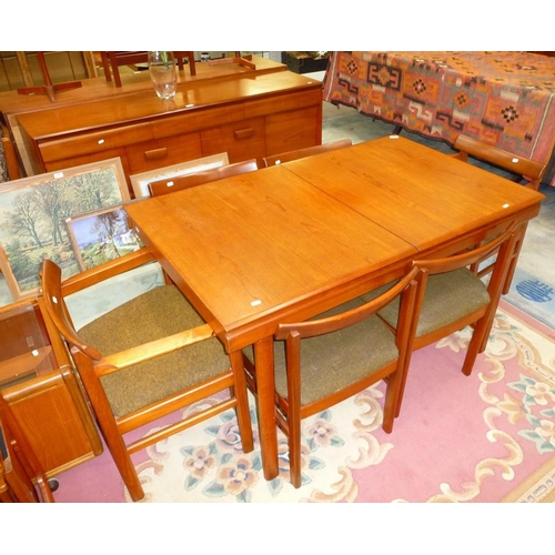 3097 - Vintage Teak Extending Dining Table & 6 Chairs