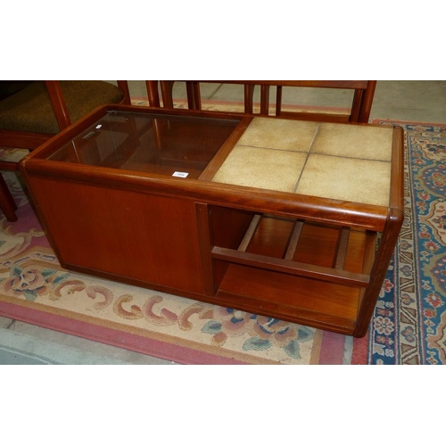 3098 - Vintage Teak Tile Top Coffee Table