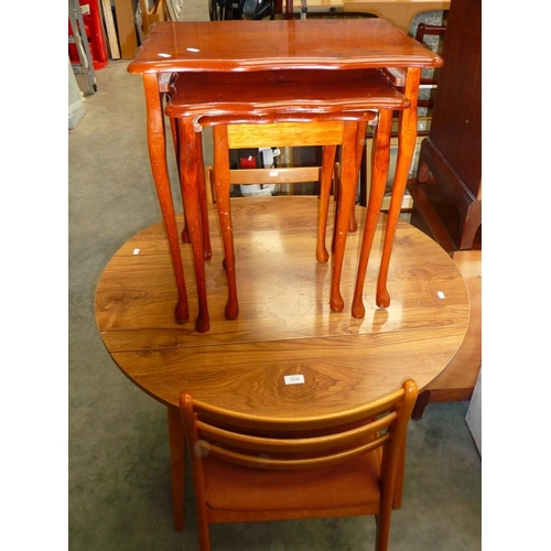 3118 - Vintage Drop Leaf Kitchen Table with 2 Chairs & Nest of 3 Tables