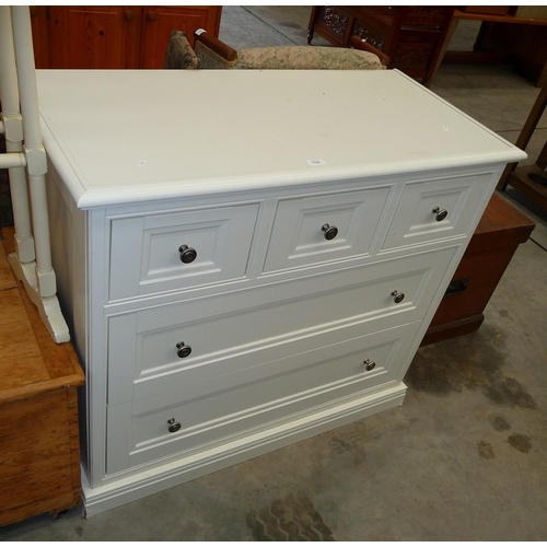 3142 - White Painted 3 over 2 Drawer Chest