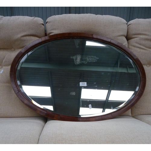 3145 - Mahogany Inlaid Wall Mirror