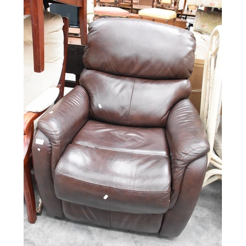 3147 - Brown Leather Riser Recliner