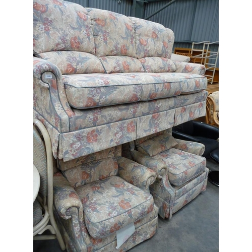 3150 - Vintage G-Plan Fabric 3 Seat Sofa & 2 Chairs