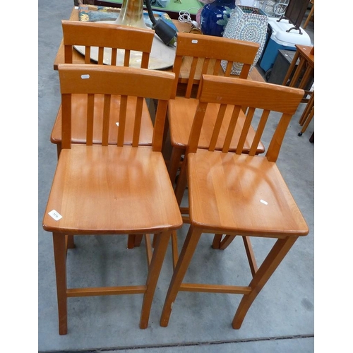 3170 - Set of 4 Pine Bar Stools