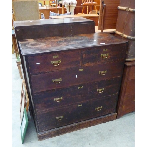 3173 - Edwardian Pine 2 over 3 Drawer Chest