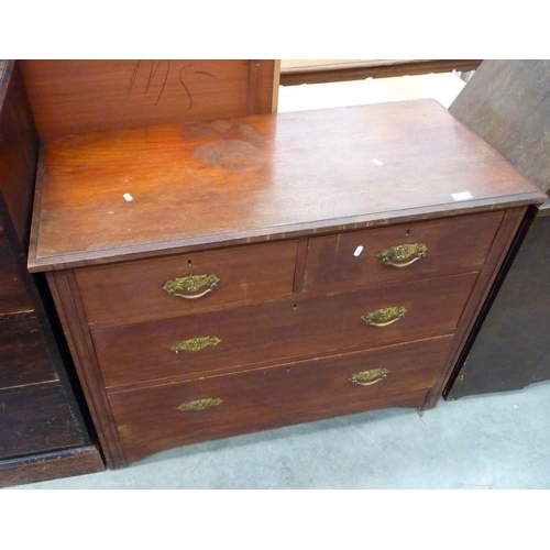 3175 - Edwardian Oak 2 over 2 Drawer Chest