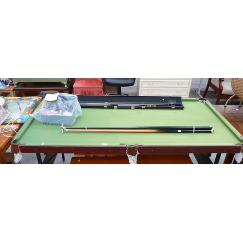 3183 - Folding Snooker/Pool Table with Cues, Balls, etc