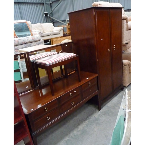 3192 - Stag Dressing Table, Stool & Wardrobe